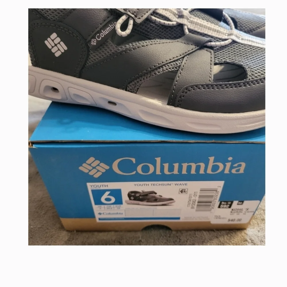 Columbia Water Resistant Sandals Shoes 6Y/Womens 8 Techsun Wave Gray Ice NWT NIB